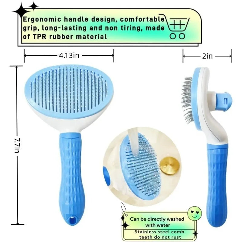 Self-Cleaning Pet Hair Remover Brush for Dogs and Cats