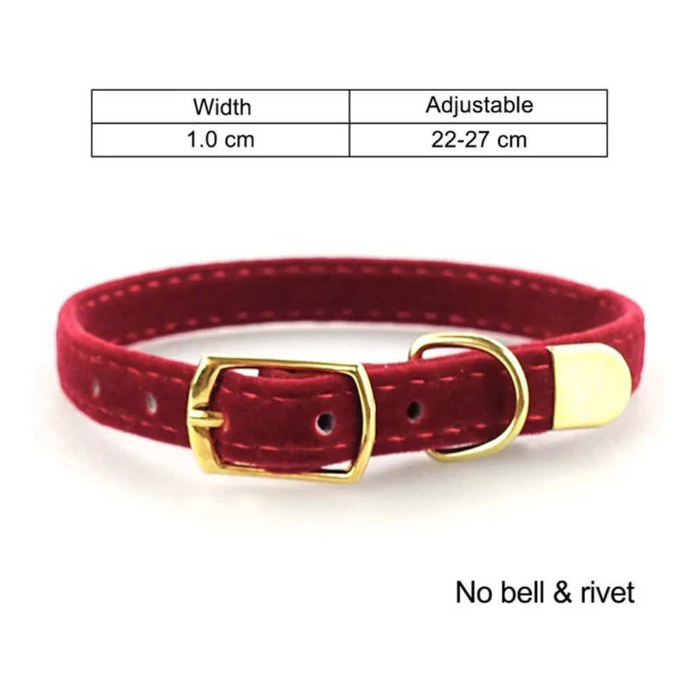 Cat Collar Bell Safety Adjustable Solid Kitten Dog Necklace