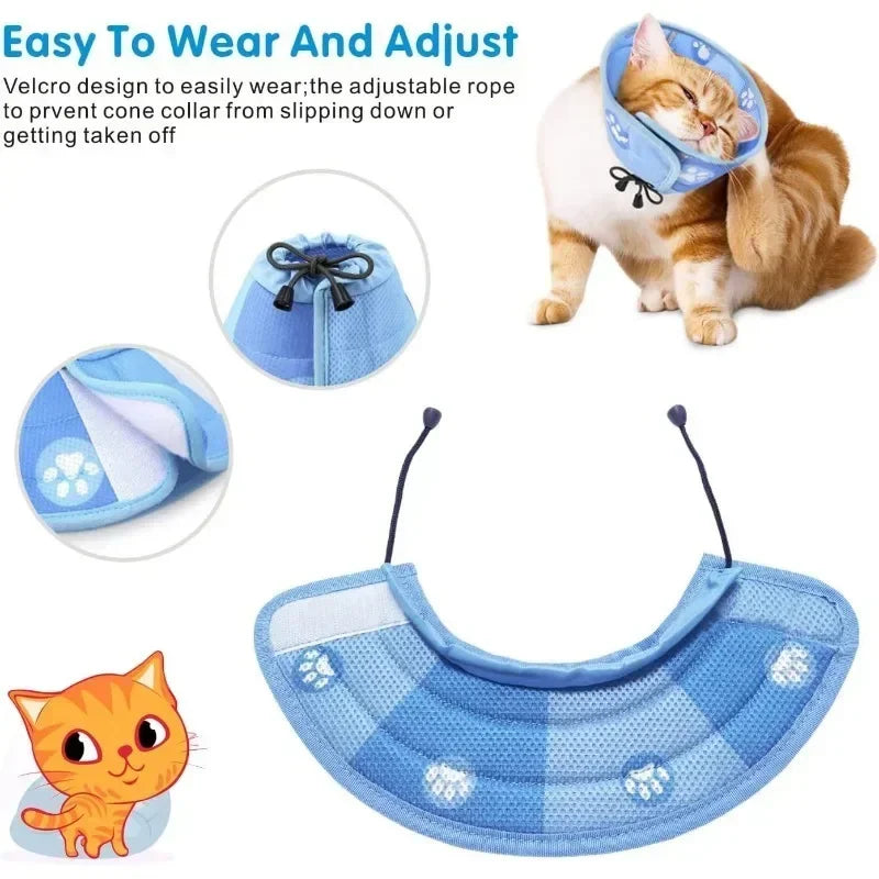 Soft Cat Cone Collar Recovery Elizabethan Post Surgery Pets