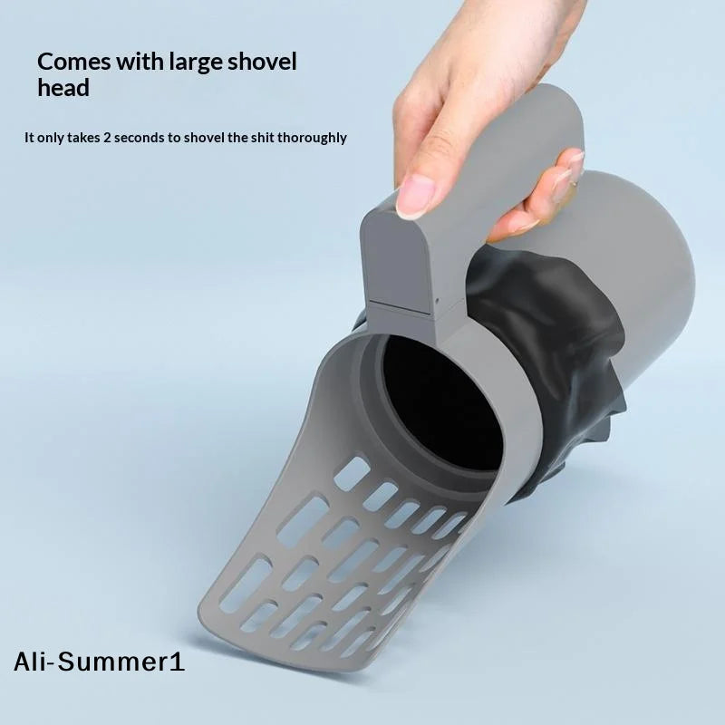 Cat Litter Scoop with Refill Bag Self-Cleaning Filter Picker