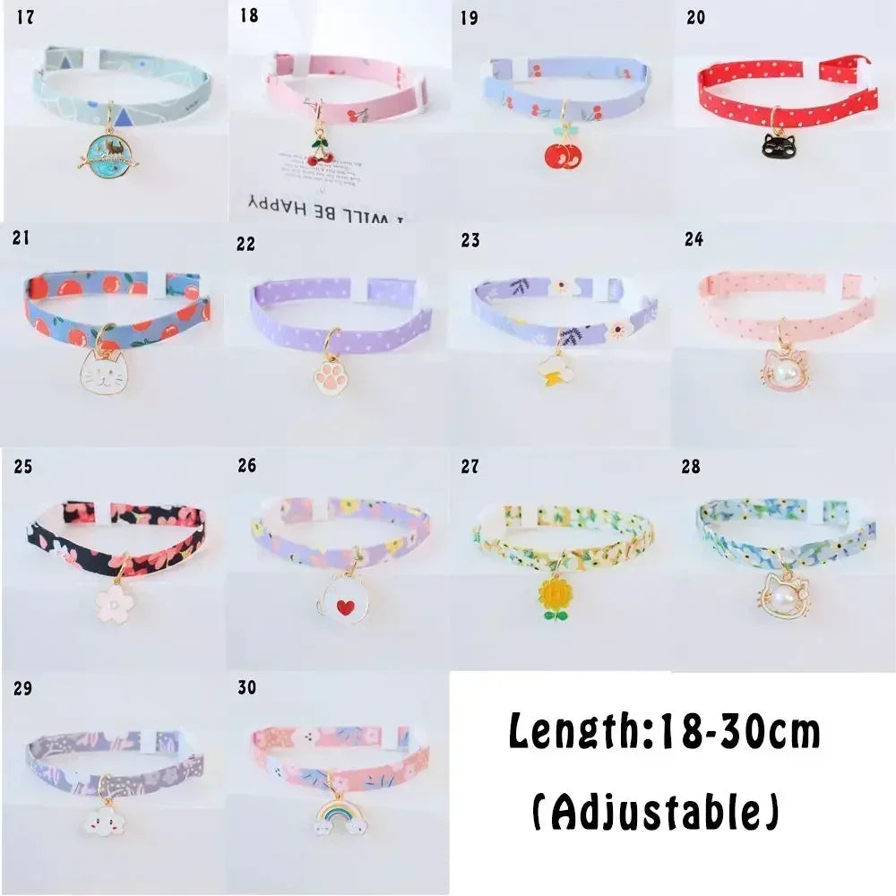 Adjustable Kitten Collar Bell Breakaway Cat Necklace Puppy