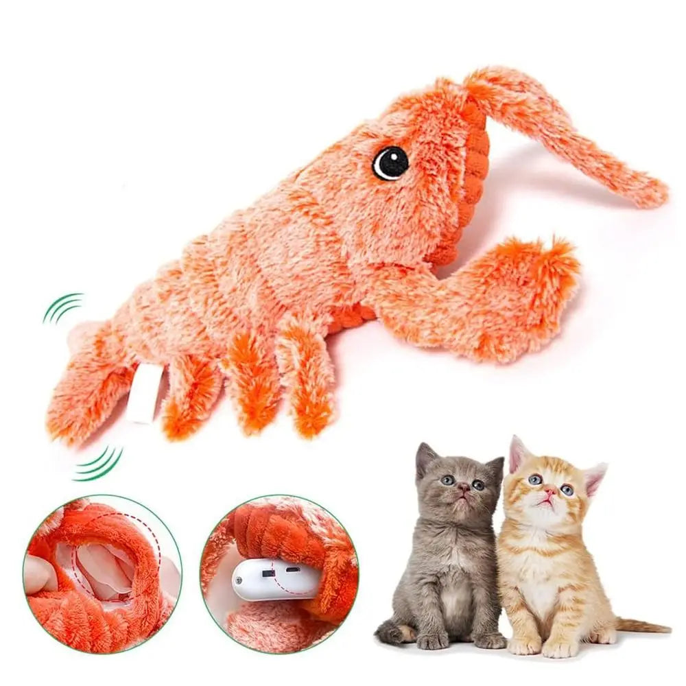 USB Electric Dancing Lobster Interactive Toy for Cats Dogs