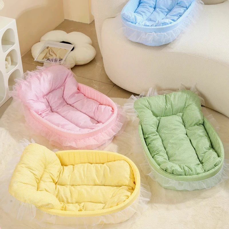 Cute Princess Cat Litter Mat All Season Non-Sticky Pet Sofa