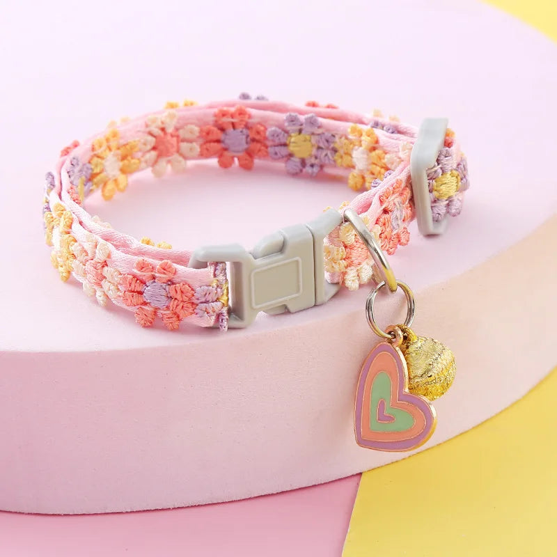 Elastic Adjustable Cat Collar Small Dog Decoration Pet