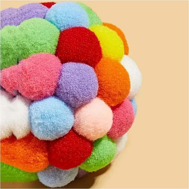 Colorful Plush Bell Ball Toy for Cats and Dogs Play