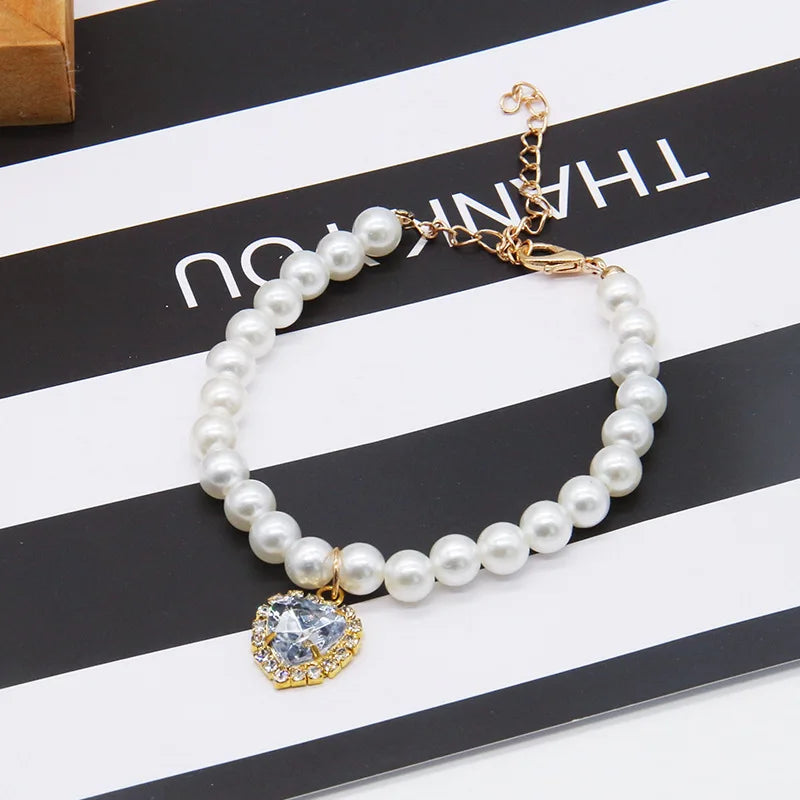 Cute Pearl Cat Collar Adjustable Kitten Necklace Summer