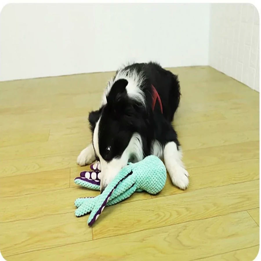 Interactive Plush Octopus Squeaky Anti-Boredom Toy for Dogs