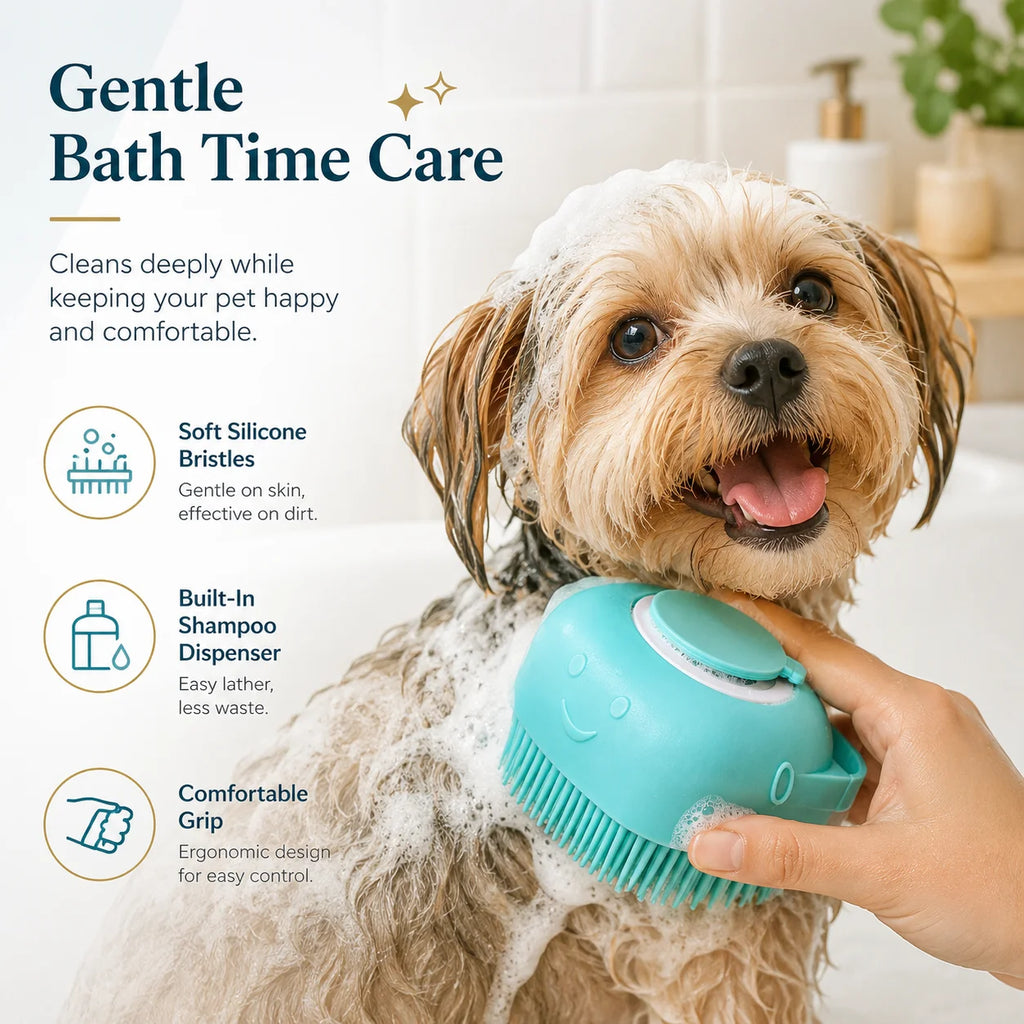Pet Bath Brush Small Dogs Cats Specialized Washing Massage Scrub Tool