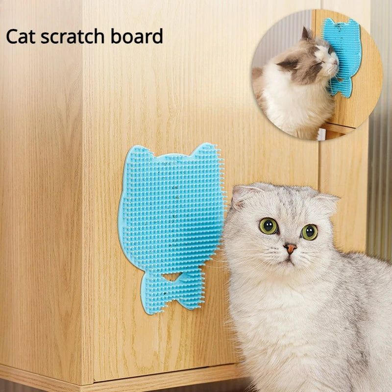 Cat Scratching Board with Self-Grooming Brush & Massage Comb