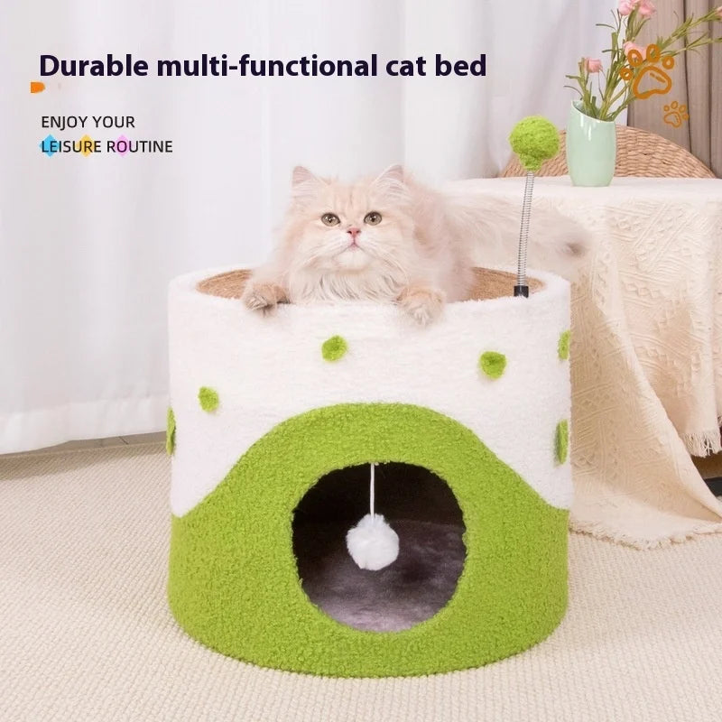 Sisal Barrel Cat Scratcher House - Large Durable Scratch-Proof Pet Toy