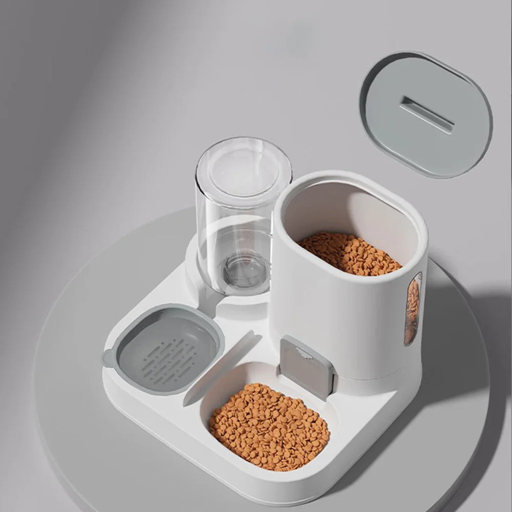 Spill-Proof Dual Bowl for Dog and Cat Food and Water