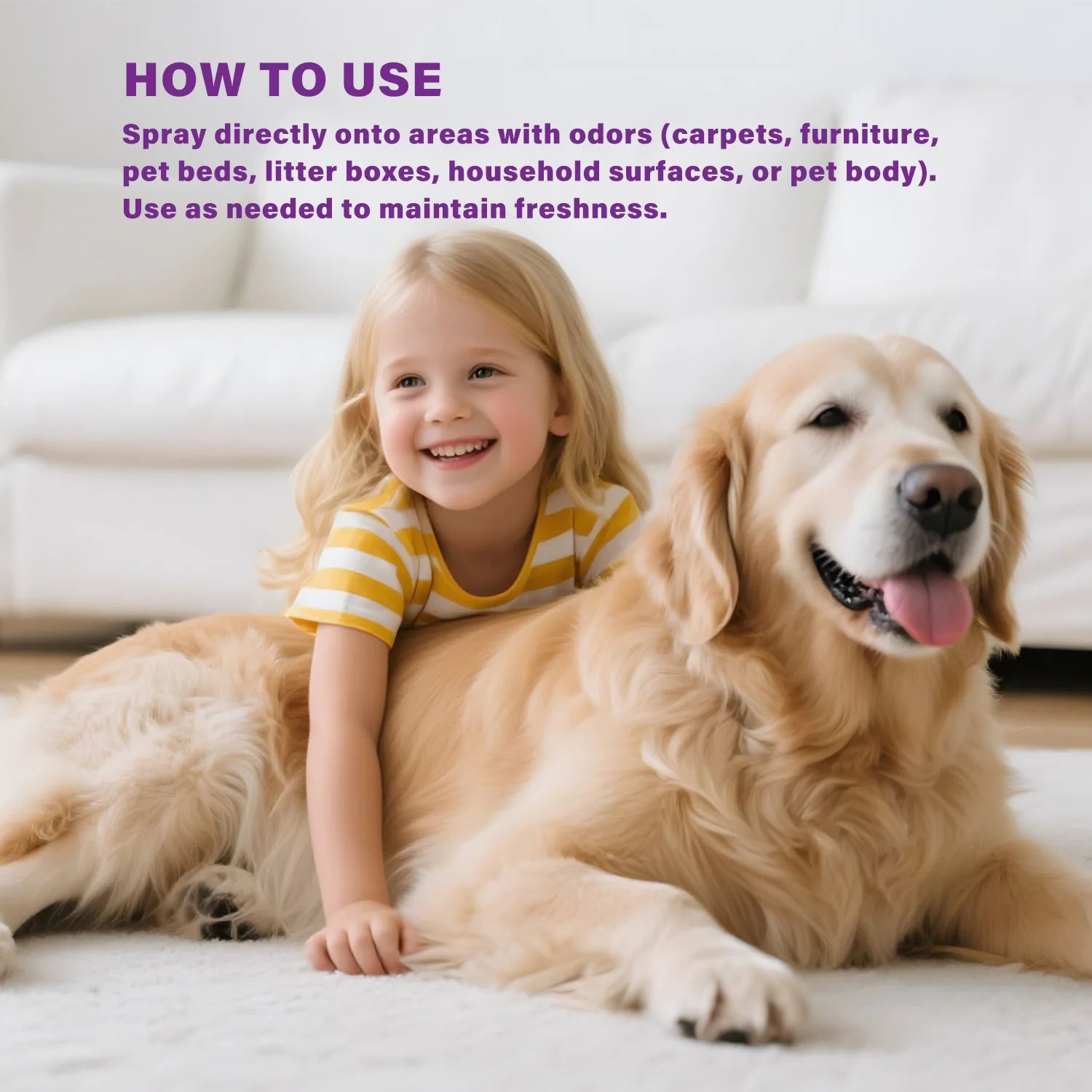 Plant-Based Pet Deodorant Spray Eliminates Urine Odors 300ml
