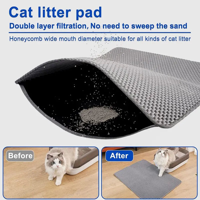 Cat Litter Mat Waterproof Double Layer Trapping Box Pad