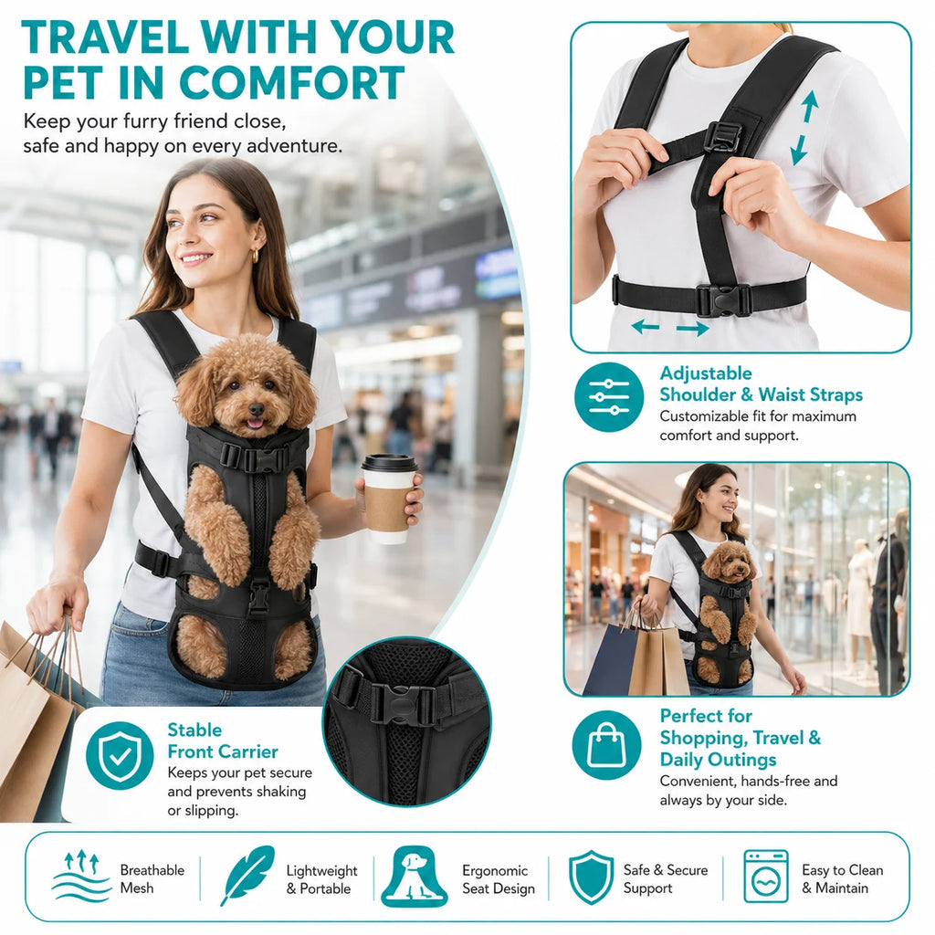 Front Travel Pet Backpack Carrier for Small Dogs