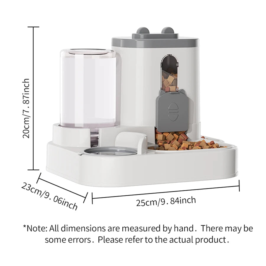 Integrated Auto Water Dispenser Cat Dog Food Bowl Pet Feeder