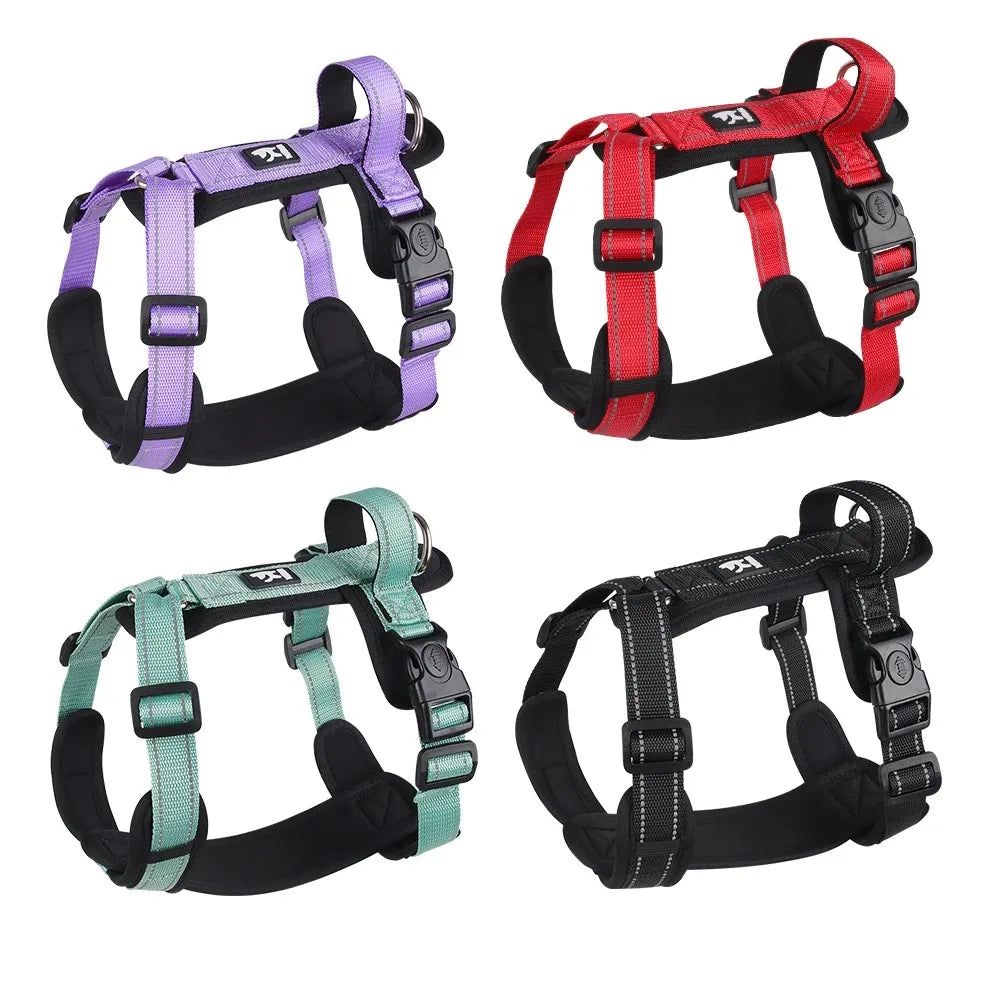 Dog Harness Leash Set Floral Print Cute Adjustable No Pull Vest Small Medium