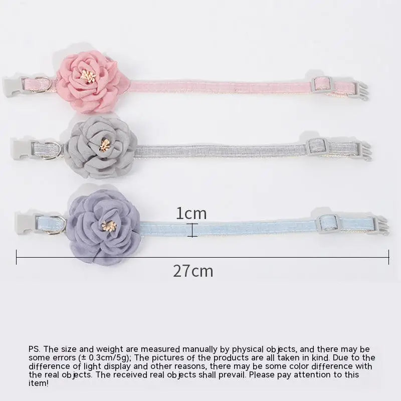 Camellia Flower Cat Collar Cute Princess Birthday Adjustable