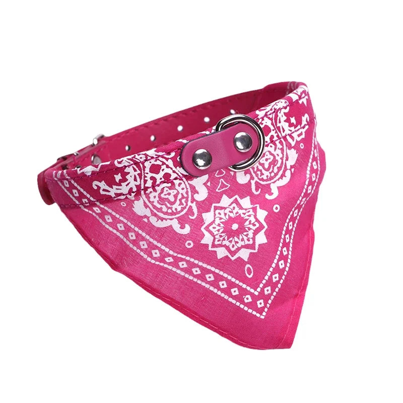 PU Cat Dog Collar Scarf Small Medium Dogs Adjustable Puppy