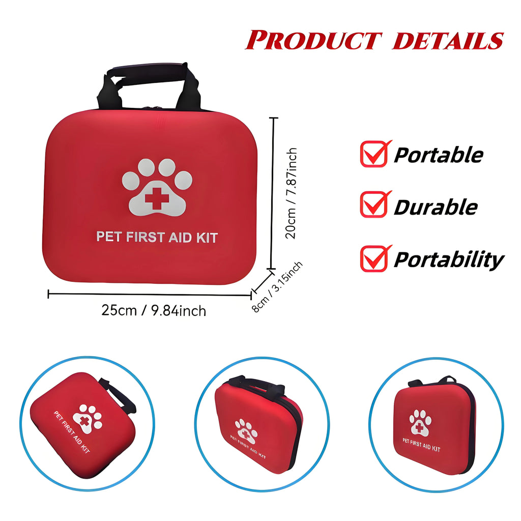 Pet First Aid Kit Emergency Survival Supplies for Dogs Reptiles