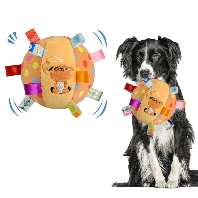 Interactive Ball Dog Toy for Aggressive Chewers with Bells