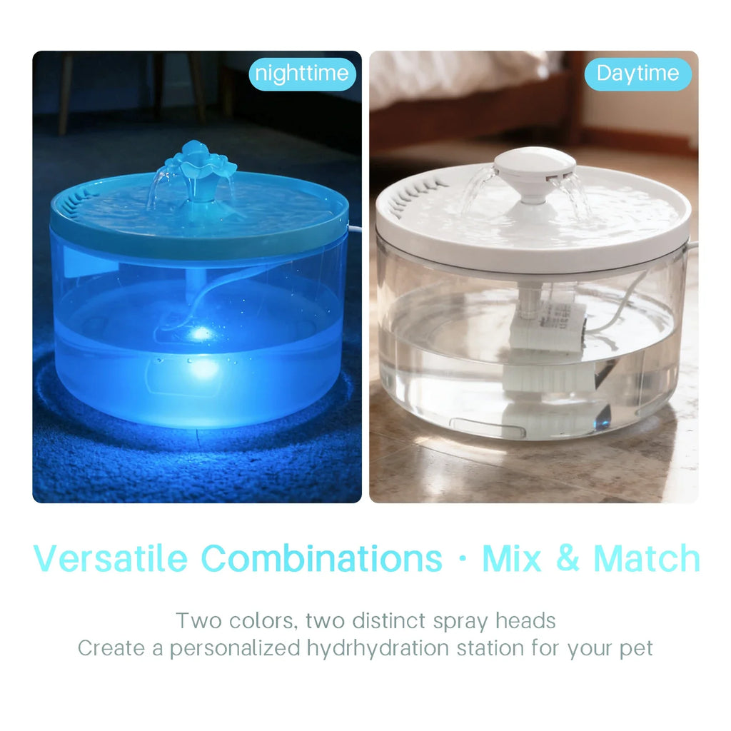 1.8L LED Cat Fountain | Glowing Pet Water Fountain USA