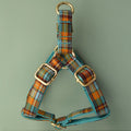 Grid Self-Design Dog Harness Small Medium Dogs Free Engraved Name ID Tag