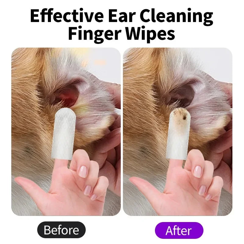 50-Pack Pet Ear Cleaning Wipes for Dogs & Cats Ear Care