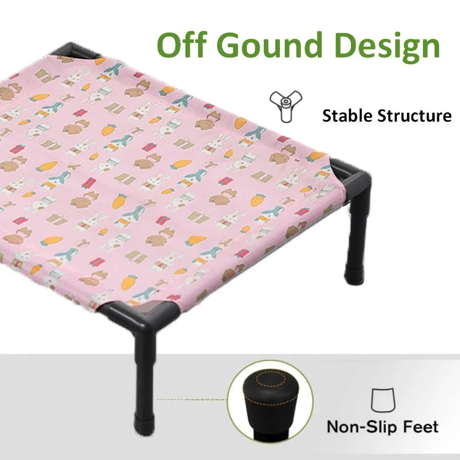 Elevated Cooling Mesh Dog Cot Outdoor Portable Tear Resistant Bed
