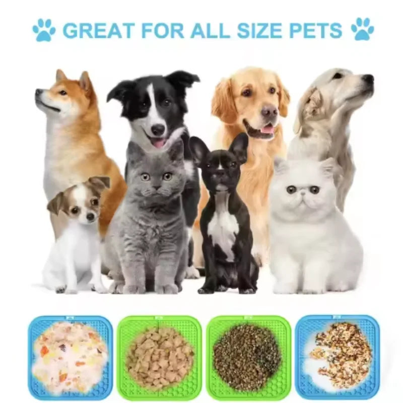 Silicone Sucker Lick Mat Bath Distraction Slow Feeder Dogs