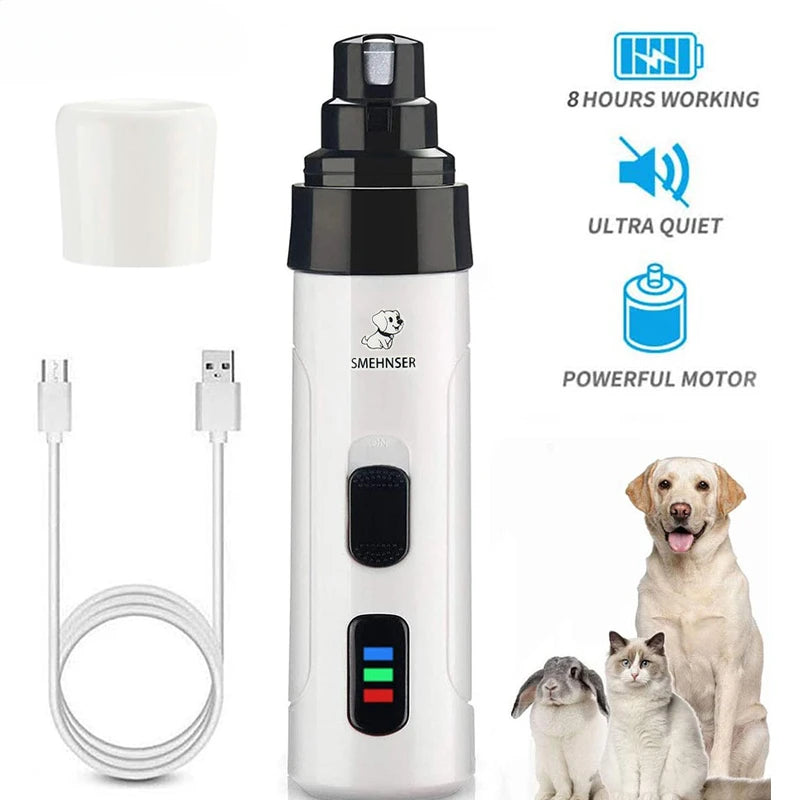 Rechargeable Quiet Electric Pet Nail Grinder Trimmer