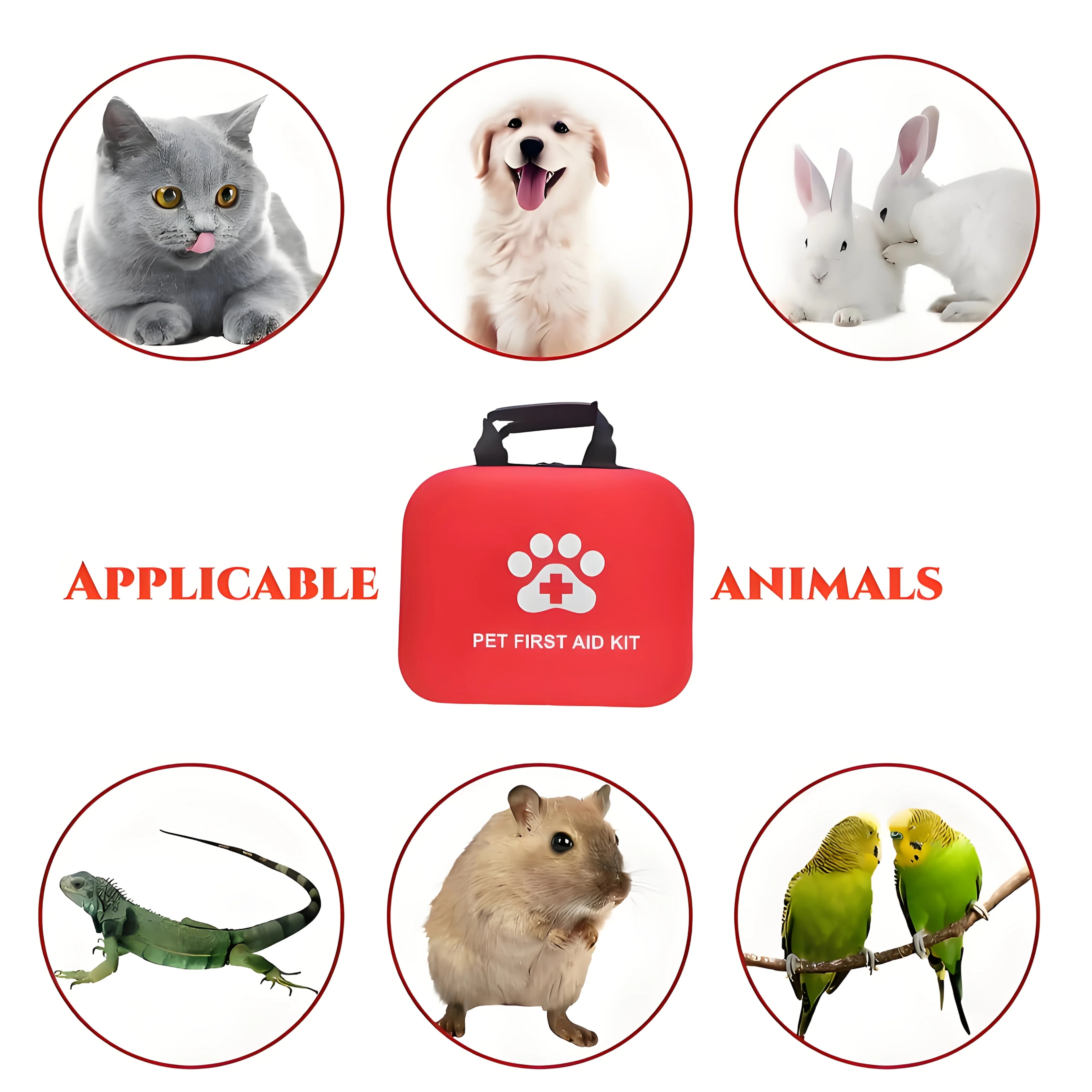Pet First Aid Kit Emergency Survival Supplies for Dogs Reptiles