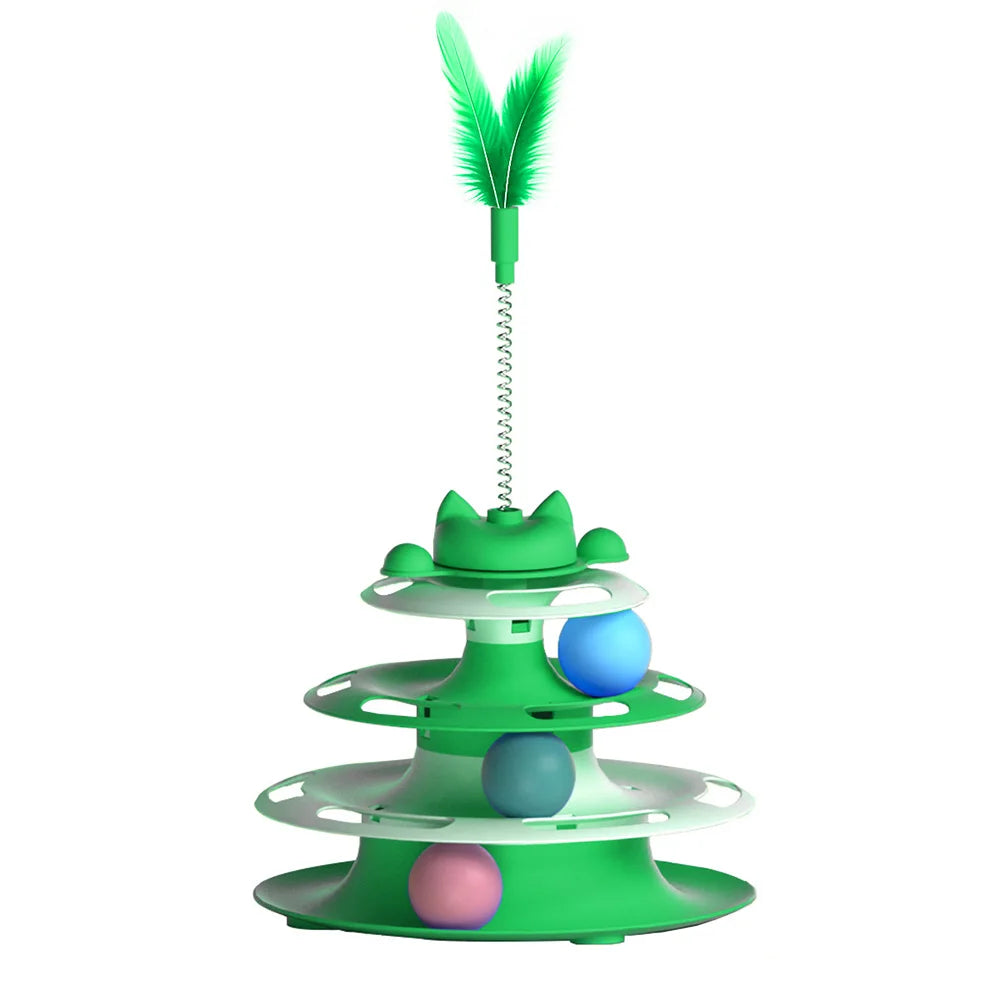 Interactive Turntable Teaser Wand Toy for Cats | PawJoyKwT