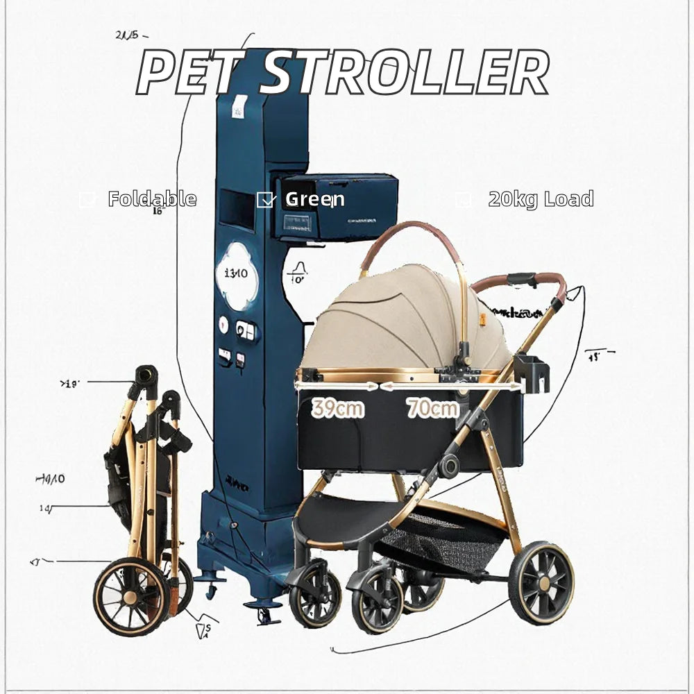 Portable Dog Carrier Stroller Backpack for Travel
