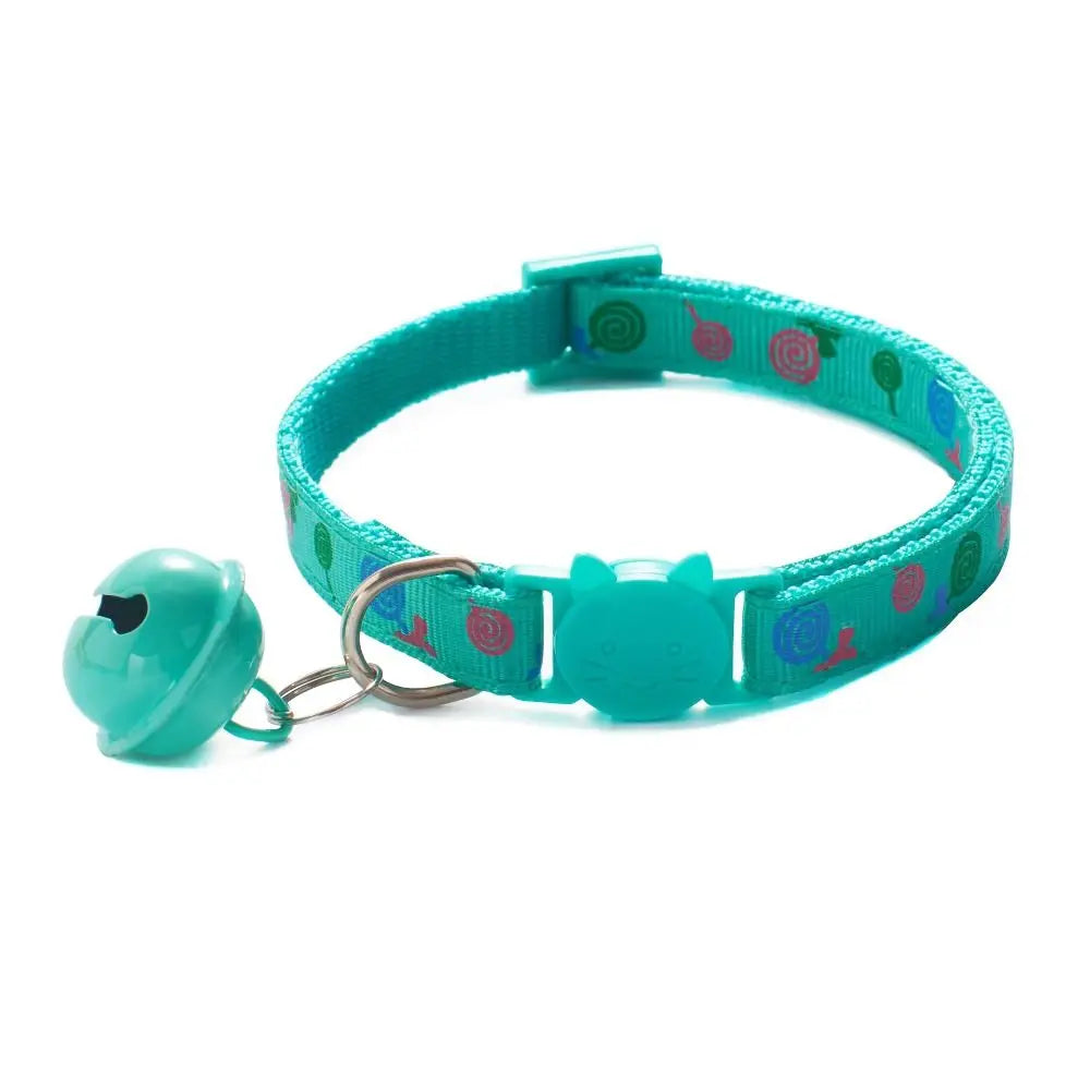 Cartoon Cat Collar Adjustable Kitten Necklace Bell Pendant