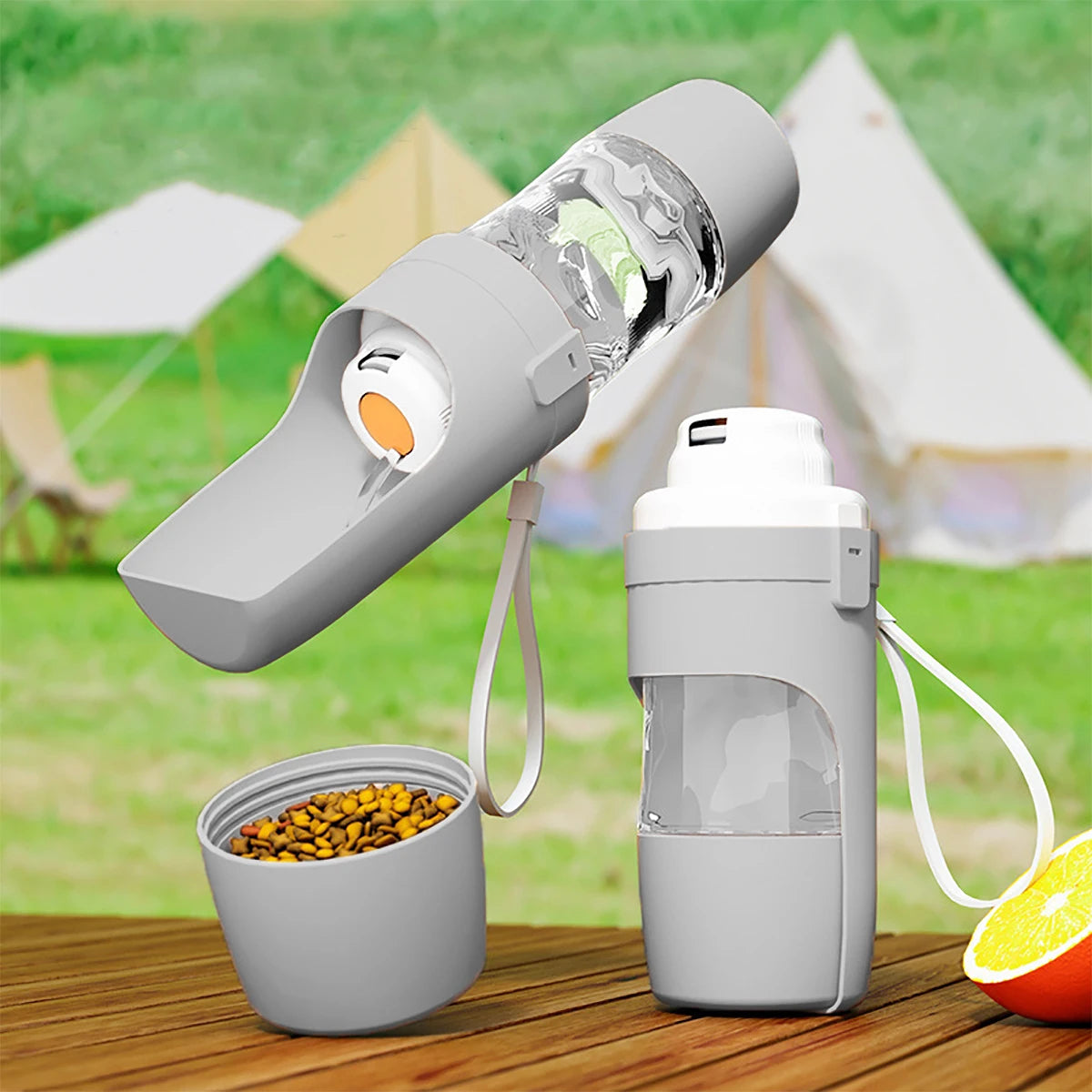 Portable Pet Water & Food Bottle for Outdoor Travel