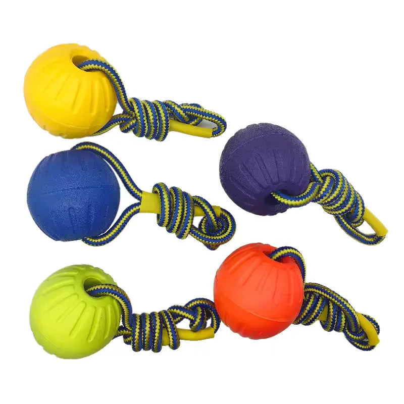 EVA Dog Chew Ball Rope Toy Outdoor Floating Summer Fun