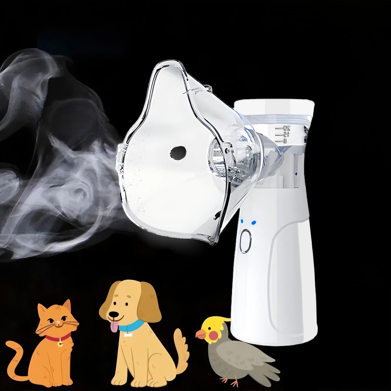 Mini Portable Pet Nebulizer Inhaler for Cats Dogs Asthma Relief