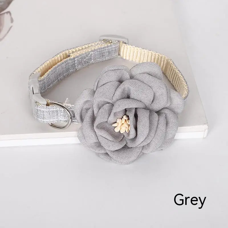 Camellia Flower Cat Collar Cute Princess Birthday Adjustable