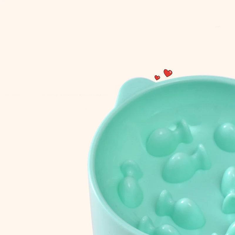 Slow Feeder Pet Bowl with High Feet for Cats & Dogs