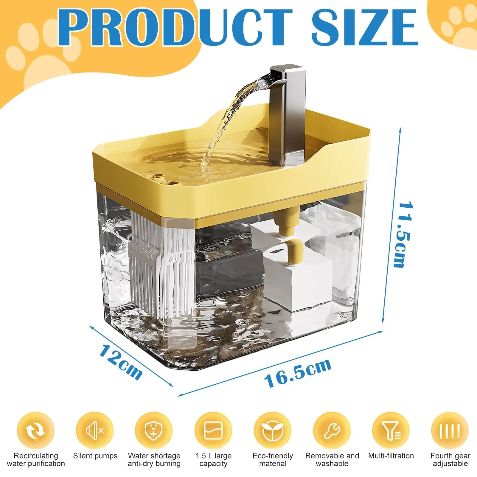 Clear-View Auto Pet Dispenser | Transparent Cat Water Fountain USA