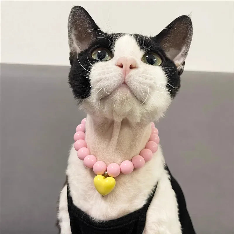 Cute Pearl Cat Collar Dog Princess Necklace Jewelry Wedding