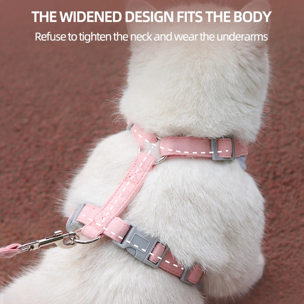 Breathable Pet Harness & Leash Set for Cats & Small Dogs