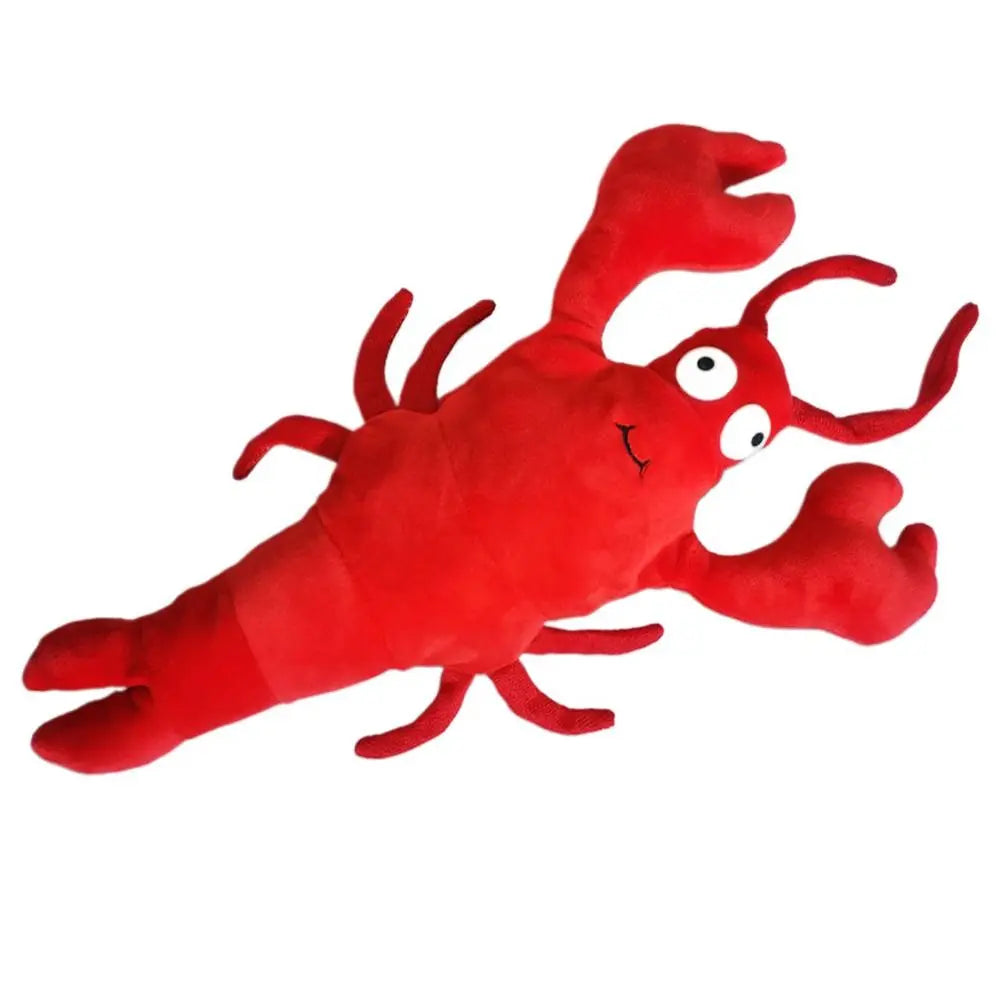 Red plush electric dancing lobster toy with wide-eyed face