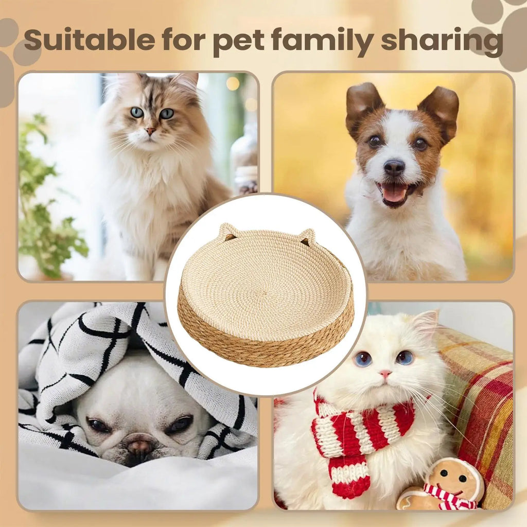 Natural Rattan Woven Cat Sofa Bed Indoor Scratch Board