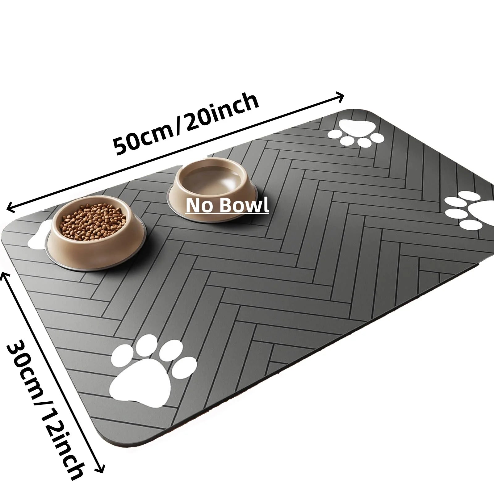 Absorbent Pet Placemat Waterproof Rubber Backing Quick Dry