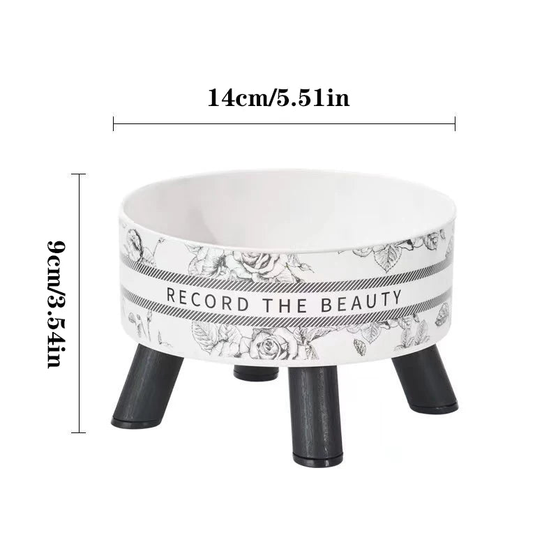 High-Foot Stainless Steel Pet Bowl with Neck Protection