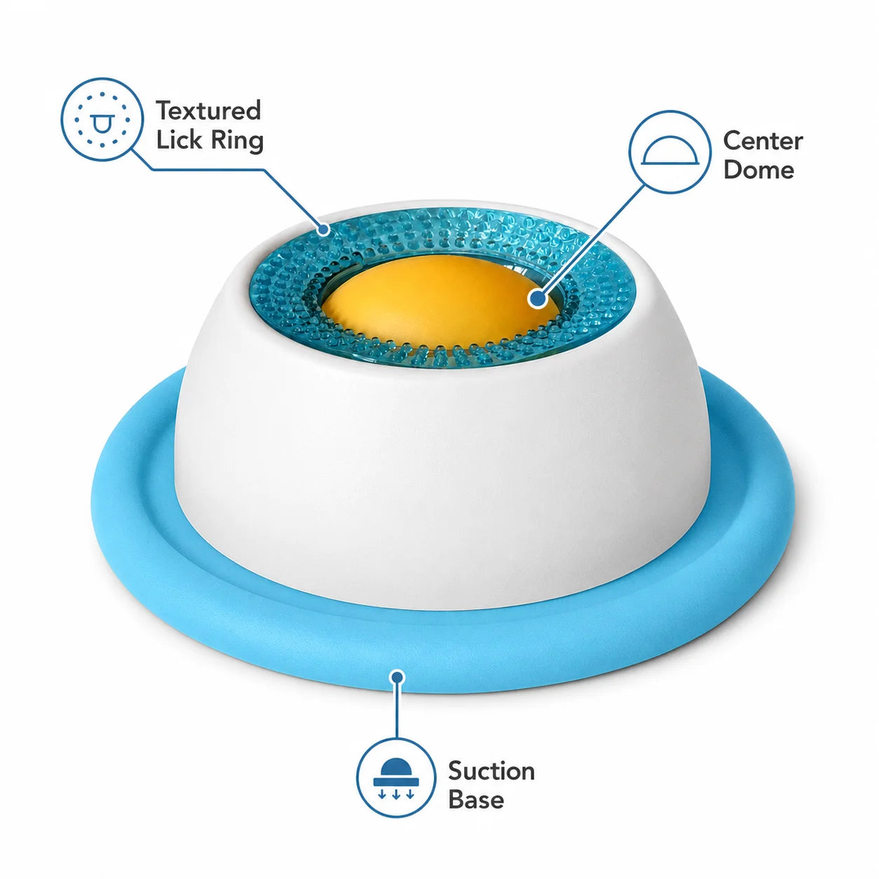 Cat Slow Feeder Bowl with Suction Base Interactive Pet Lick Bowl for Wet Dry Food Treats Anti-Slip Cat Feeding Dish for Healthy