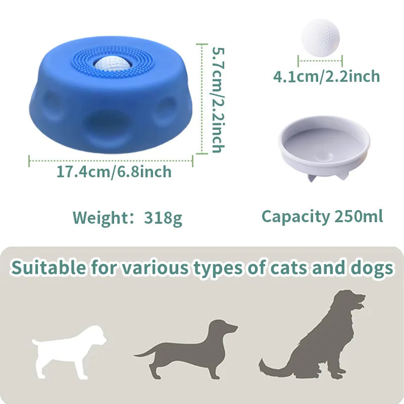 Ball-Shaped Anti-Slip Slow Feeder Bowl