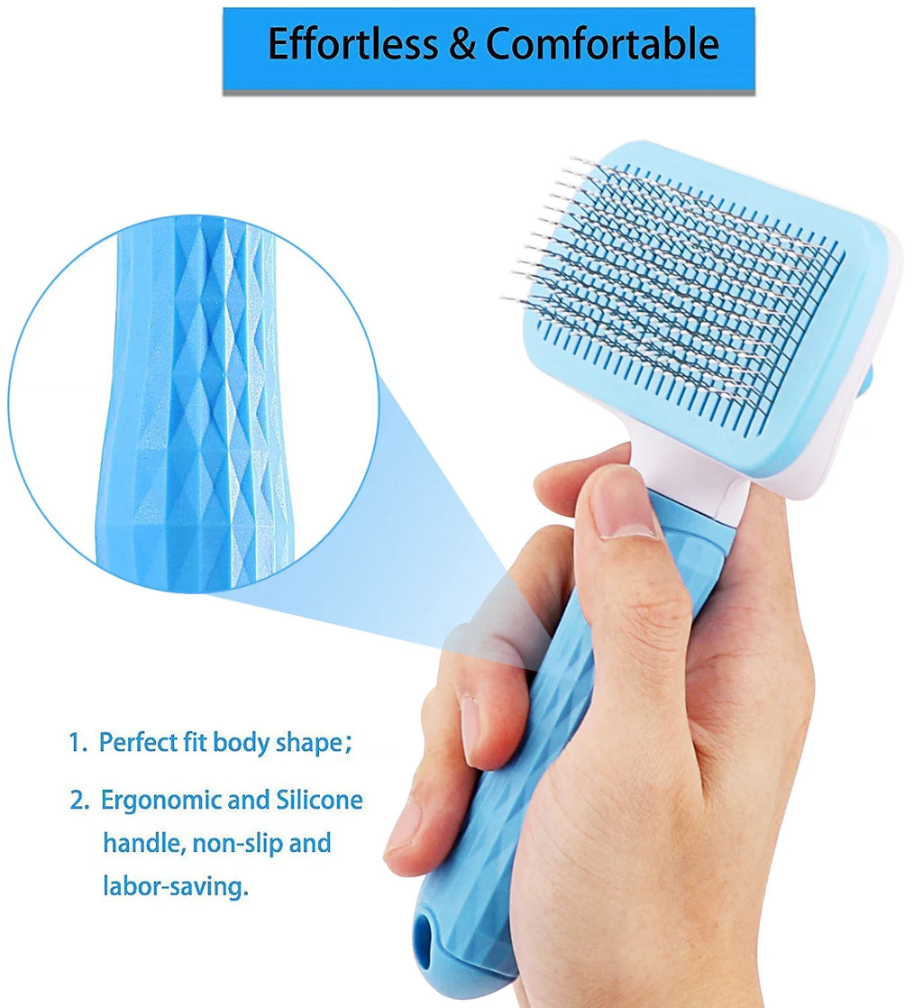 Long Hair Dog Grooming Comb Bath Brush Hair Remover