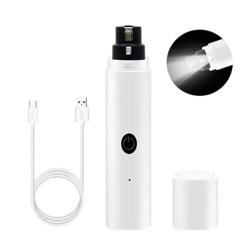 Electric Cat Nail Clippers Dog Nail Grinder USB Rechargeable LED Light Quiet